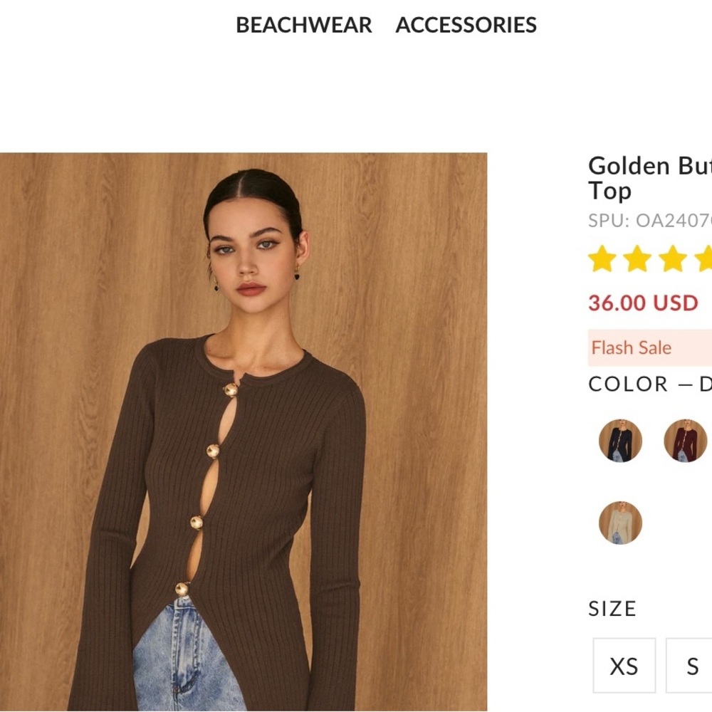 Brown Button-Up Cardigan